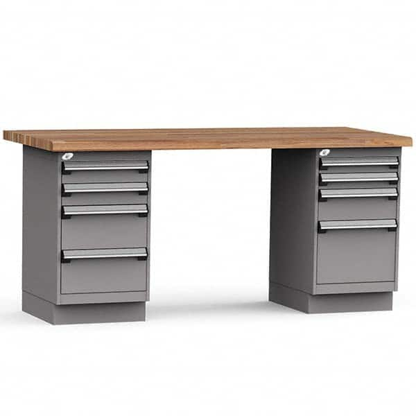 Rousseau Metal - Stationary Work Benches, Tables Type: Work Bench Top Material: Laminated Wood - Americas Tooling