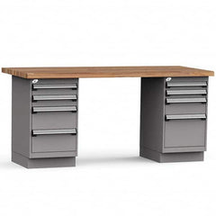 Rousseau Metal - Stationary Work Benches, Tables Type: Work Bench Top Material: Laminated Wood - Americas Tooling