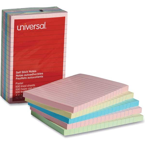 UNIVERSAL - Note Pads, Writing Pads & Notebooks Writing Pads & Notebook Type: Self-Stick Notes Size: 4 x 6 - Americas Tooling