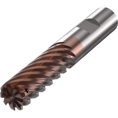 Seco - 25mm Diam 9 Flute Solid Carbide 2mm Corner Radius End Mill - Americas Tooling