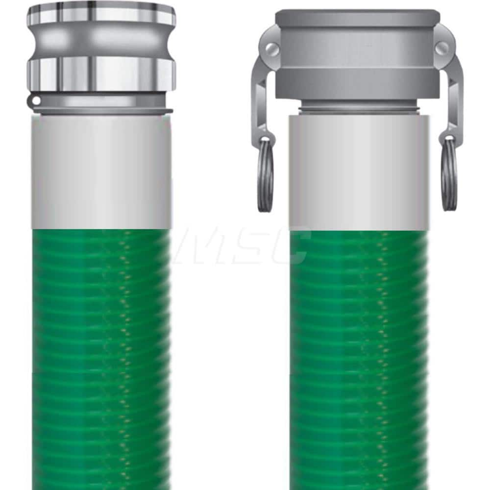 Liquid Suction & Discharge Hose; Inside Diameter (Inch): 4; Length (Feet): 50; Outside Diameter (Decimal Inch): 4.5600; Material: PVC; Working Pressure (psi): 50.000; Vacuum Rating: 29 In. Hg; Color: Green; Minimum Temperature (F): -23.000; Maximum Temper