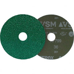 VSM - 5" Diam, 7/8" Hole, 36 Grit Ceramic Fiber Disc - Americas Tooling