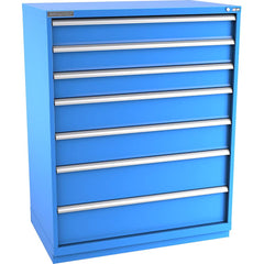 Champion Tool Storage - Modular Storage Cabinets; Type: Eye-Level Extra Width Drawer Cabinet ; Number of Drawers: 7.000 ; Height (Inch): 59-1/2 ; Width (Inch): 47 ; Depth (Inch): 28-1/2 ; Color: Bright Blue - Exact Industrial Supply