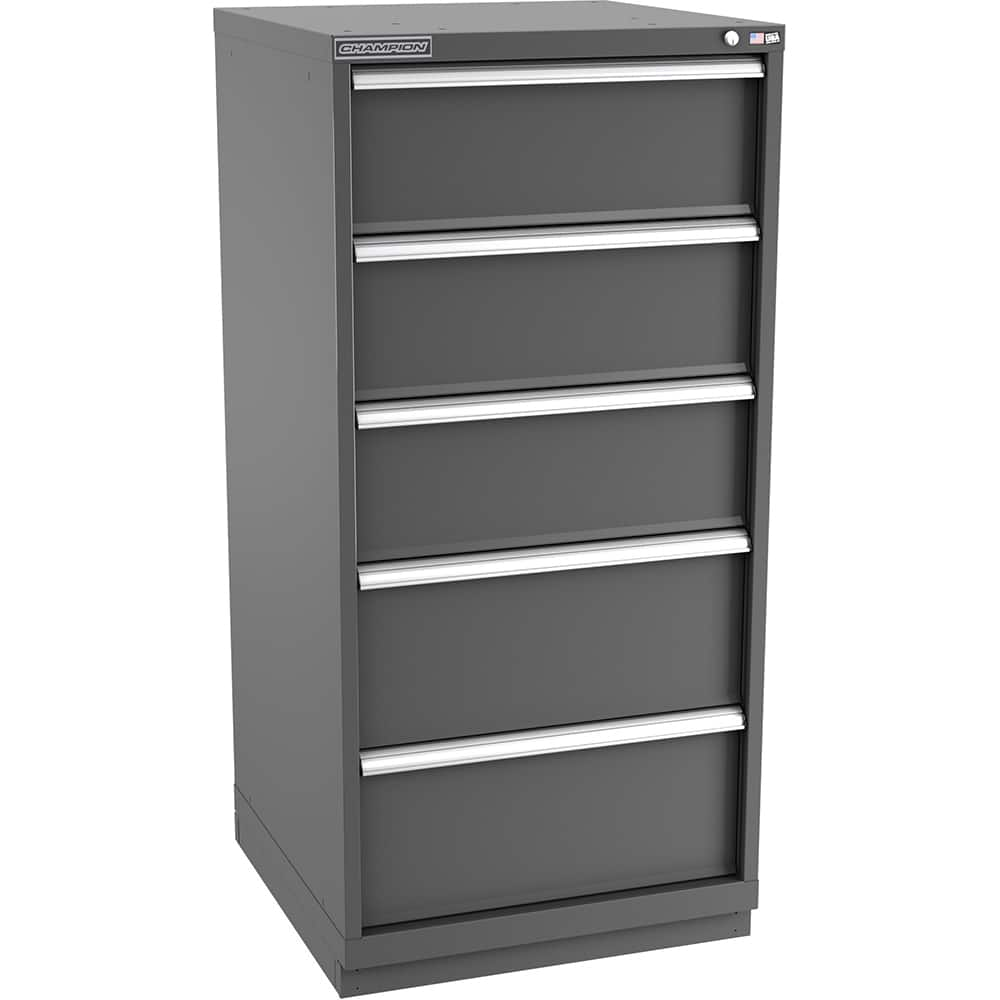 Champion Tool Storage - Modular Storage Cabinets; Type: Eye-Level Standard Width Drawer Cabinet ; Number of Drawers: 5.000 ; Height (Inch): 59-1/2 ; Width (Inch): 28-1/4 ; Depth (Inch): 28-1/2 ; Color: Dark Gray - Exact Industrial Supply