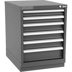 Champion Tool Storage - Modular Storage Cabinets; Type: Desk-Height Narrow Width Drawer Cabinet ; Number of Drawers: 6.000 ; Height (Inch): 29-7/8 ; Width (Inch): 22-3/16 ; Depth (Inch): 28-1/2 ; Color: Dark Gray - Exact Industrial Supply