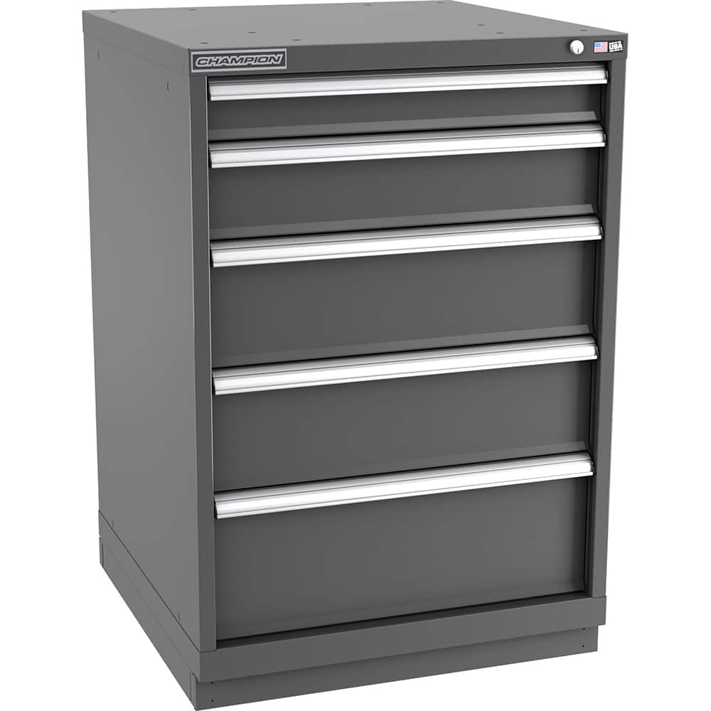 Champion Tool Storage - Modular Storage Cabinets; Type: Counter-Height Standard Width Drawer Cabinet ; Number of Drawers: 5.000 ; Height (Inch): 41-3/4 ; Width (Inch): 28-1/4 ; Depth (Inch): 28-1/2 ; Color: Dark Gray - Exact Industrial Supply