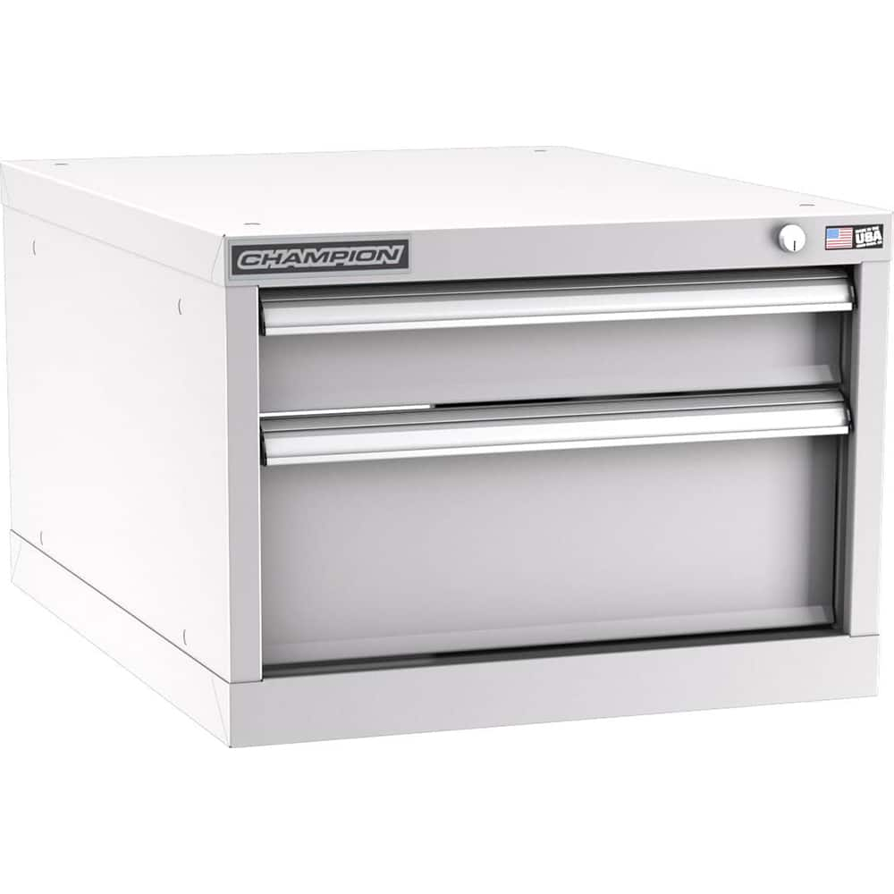 Champion Tool Storage - Modular Storage Cabinets; Type: Under-Desk Narrow Width Drawer Cabinet ; Number of Drawers: 2.000 ; Height (Inch): 15-3/4 ; Width (Inch): 22-3/16 ; Depth (Inch): 28-1/2 ; Color: Light Gray - Exact Industrial Supply