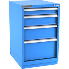 Champion Tool Storage - Modular Storage Cabinets; Type: Bench-Height Narrow Width Drawer Cabinet ; Number of Drawers: 4.000 ; Height (Inch): 35-7/8 ; Width (Inch): 22-3/16 ; Depth (Inch): 28-1/2 ; Color: Bright Blue - Exact Industrial Supply