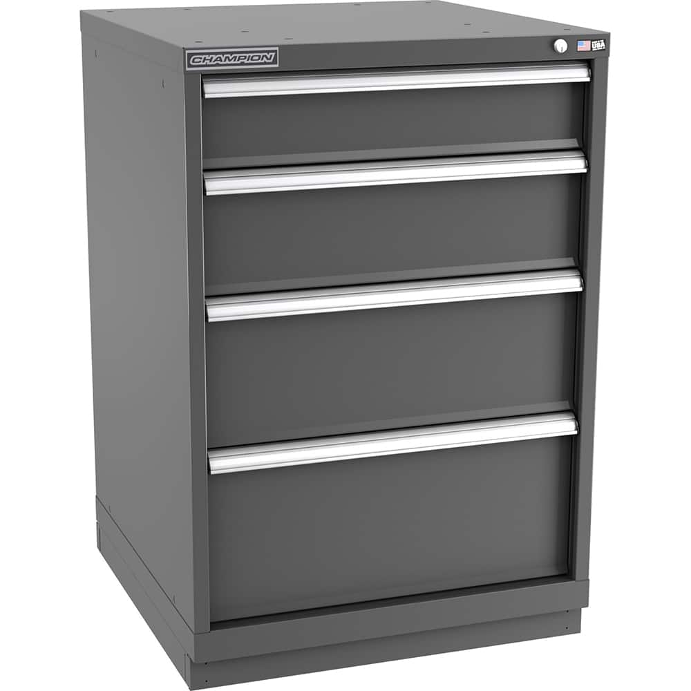 Champion Tool Storage - Modular Storage Cabinets; Type: Counter-Height Standard Width Drawer Cabinet ; Number of Drawers: 4.000 ; Height (Inch): 41-3/4 ; Width (Inch): 28-1/4 ; Depth (Inch): 28-1/2 ; Color: Dark Gray - Exact Industrial Supply