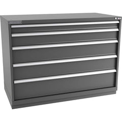 Champion Tool Storage - Modular Storage Cabinets; Type: Counter-Height Double Width Drawer Cabinet ; Number of Drawers: 5.000 ; Height (Inch): 41-3/4 ; Width (Inch): 56-1/2 ; Depth (Inch): 28-1/2 ; Color: Dark Gray - Exact Industrial Supply