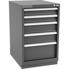 Champion Tool Storage - Modular Storage Cabinets; Type: Bench-Height Narrow Width Drawer Cabinet ; Number of Drawers: 5.000 ; Height (Inch): 35-7/8 ; Width (Inch): 22-3/16 ; Depth (Inch): 28-1/2 ; Color: Dark Gray - Exact Industrial Supply