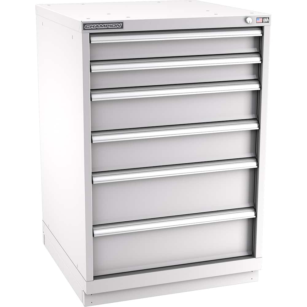 Champion Tool Storage - Modular Storage Cabinets; Type: Counter-Height Standard Width Drawer Cabinet ; Number of Drawers: 6.000 ; Height (Inch): 41-3/4 ; Width (Inch): 28-1/4 ; Depth (Inch): 28-1/2 ; Color: Light Gray - Exact Industrial Supply