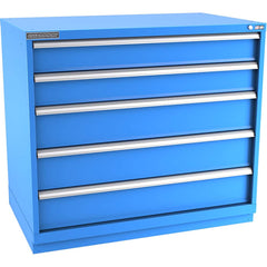 Champion Tool Storage - Modular Storage Cabinets; Type: Counter-Height Extra Width Drawer Cabinet ; Number of Drawers: 5.000 ; Height (Inch): 41-3/4 ; Width (Inch): 47 ; Depth (Inch): 28-1/2 ; Color: Bright Blue - Exact Industrial Supply