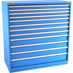 Champion Tool Storage - Modular Storage Cabinets; Type: Eye-Level Double Width Drawer Cabinet ; Number of Drawers: 12.000 ; Height (Inch): 59-1/2 ; Width (Inch): 56-1/2 ; Depth (Inch): 28-1/2 ; Color: Bright Blue - Exact Industrial Supply