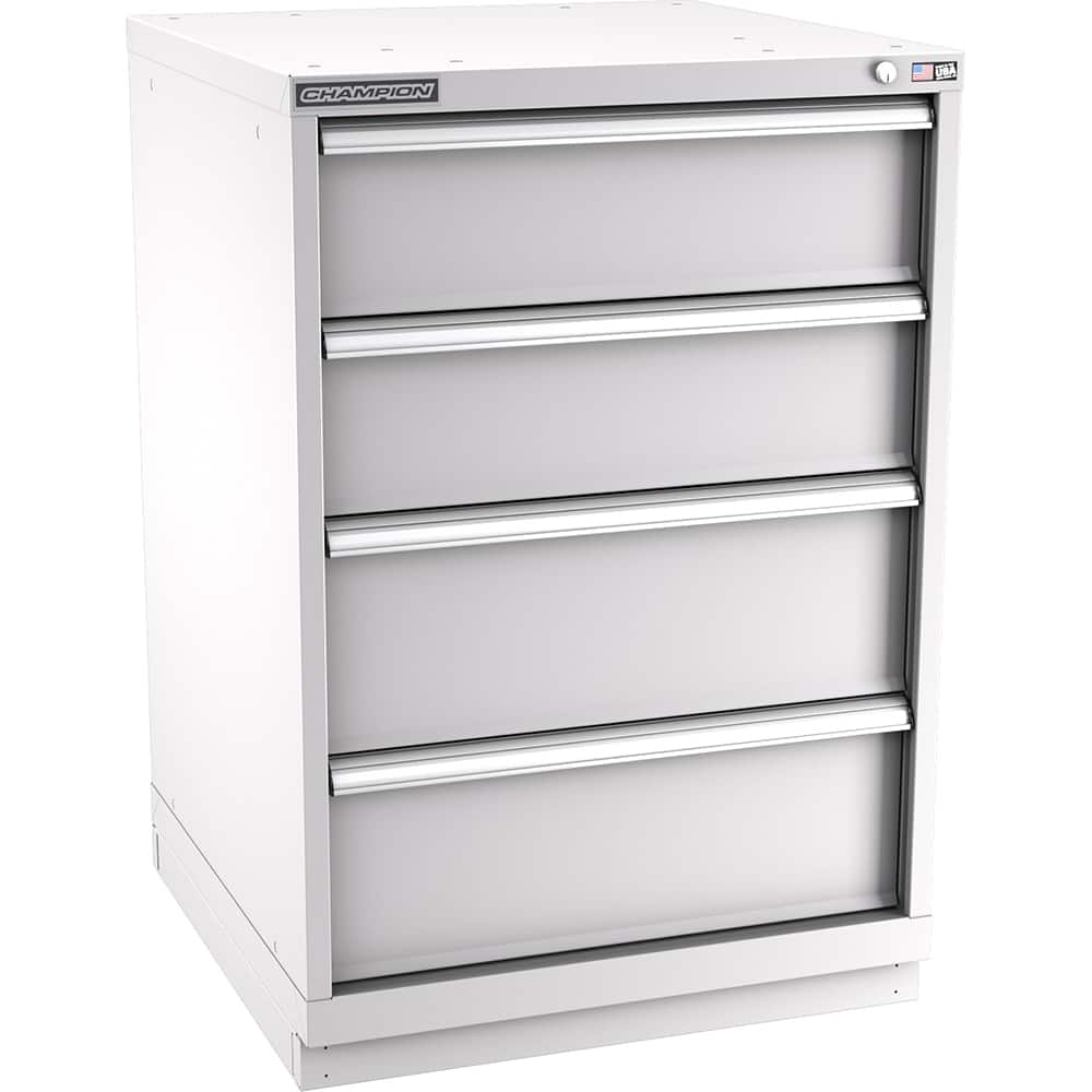 Champion Tool Storage - Modular Storage Cabinets; Type: Counter-Height Standard Width Drawer Cabinet ; Number of Drawers: 4.000 ; Height (Inch): 41-3/4 ; Width (Inch): 28-1/4 ; Depth (Inch): 28-1/2 ; Color: Light Gray - Exact Industrial Supply