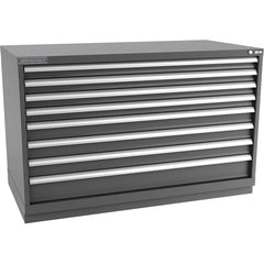 Champion Tool Storage - Modular Storage Cabinets; Type: Bench-Height Double Width Drawer Cabinet ; Number of Drawers: 8.000 ; Height (Inch): 35-7/8 ; Width (Inch): 56-1/2 ; Depth (Inch): 28-1/2 ; Color: Dark Gray - Exact Industrial Supply