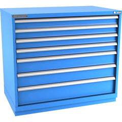 Champion Tool Storage - Modular Storage Cabinets; Type: Counter-Height Extra Width Drawer Cabinet ; Number of Drawers: 7.000 ; Height (Inch): 41-3/4 ; Width (Inch): 47 ; Depth (Inch): 28-1/2 ; Color: Bright Blue - Exact Industrial Supply