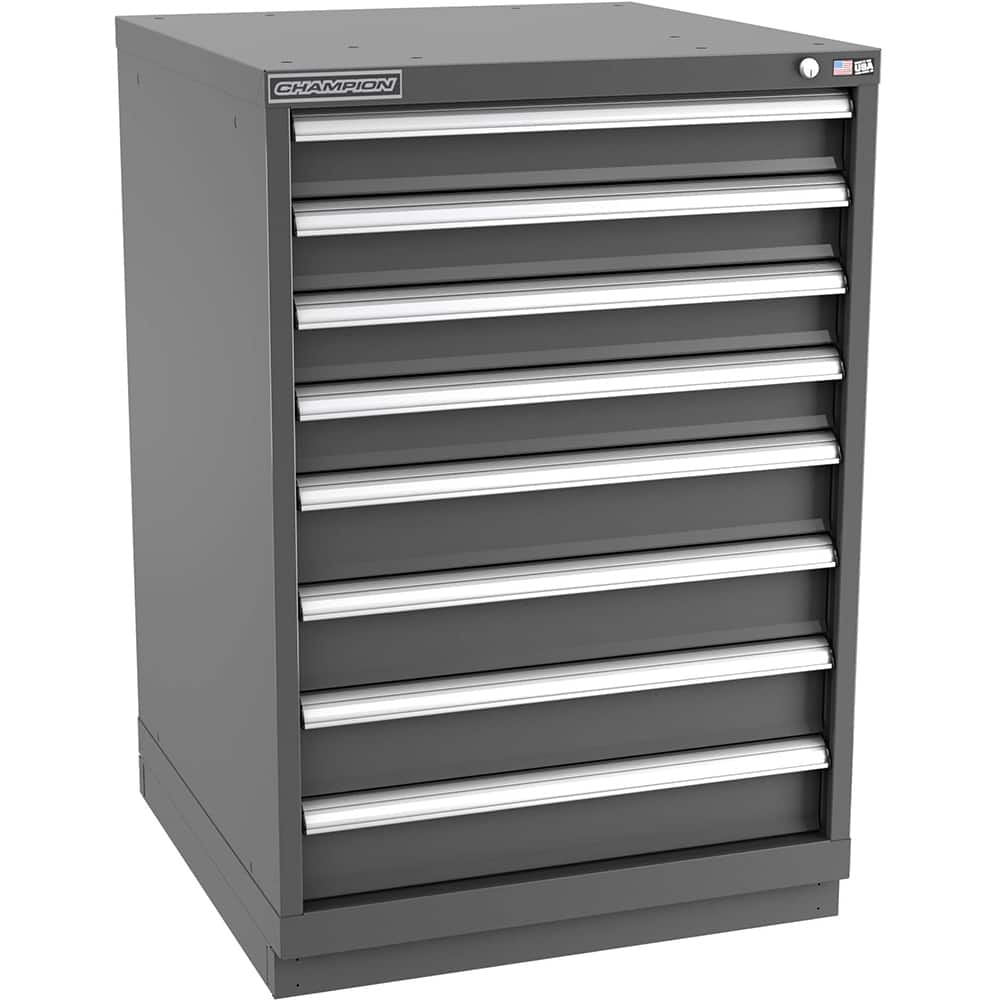 Champion Tool Storage - Modular Storage Cabinets; Type: Counter-Height Standard Width Drawer Cabinet ; Number of Drawers: 8.000 ; Height (Inch): 41-3/4 ; Width (Inch): 28-1/4 ; Depth (Inch): 28-1/2 ; Color: Dark Gray - Exact Industrial Supply