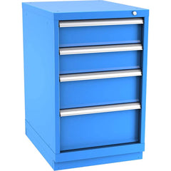 Champion Tool Storage - Modular Storage Cabinets; Type: Bench-Height Narrow Width Drawer Cabinet ; Number of Drawers: 4.000 ; Height (Inch): 35-7/8 ; Width (Inch): 22-3/16 ; Depth (Inch): 28-1/2 ; Color: Bright Blue - Exact Industrial Supply