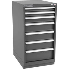 Champion Tool Storage - Modular Storage Cabinets; Type: Counter-Height Narrow Width Drawer Cabinet ; Number of Drawers: 7.000 ; Height (Inch): 41-3/4 ; Width (Inch): 22-3/16 ; Depth (Inch): 28-1/2 ; Color: Dark Gray - Exact Industrial Supply