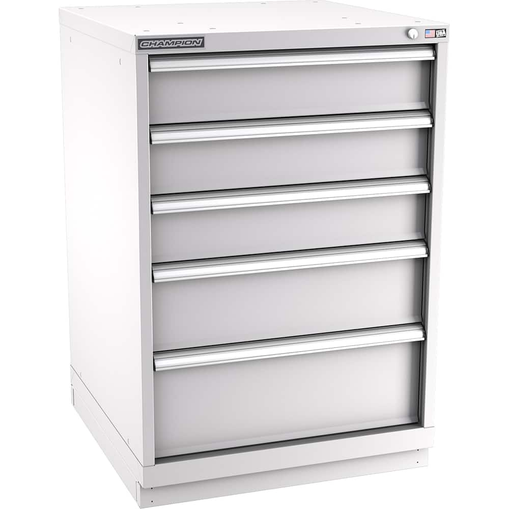 Champion Tool Storage - Modular Storage Cabinets; Type: Counter-Height Standard Width Drawer Cabinet ; Number of Drawers: 5.000 ; Height (Inch): 41-3/4 ; Width (Inch): 28-1/4 ; Depth (Inch): 28-1/2 ; Color: Light Gray - Exact Industrial Supply