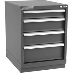 Champion Tool Storage - Modular Storage Cabinets; Type: Desk-Height Narrow Width Drawer Cabinet ; Number of Drawers: 4.000 ; Height (Inch): 29-7/8 ; Width (Inch): 22-3/16 ; Depth (Inch): 28-1/2 ; Color: Dark Gray - Exact Industrial Supply