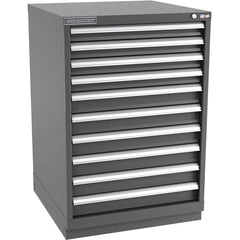 Champion Tool Storage - Modular Storage Cabinets; Type: Counter-Height Standard Width Drawer Cabinet ; Number of Drawers: 10.000 ; Height (Inch): 41-3/4 ; Width (Inch): 28-1/4 ; Depth (Inch): 28-1/2 ; Color: Dark Gray - Exact Industrial Supply