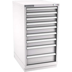 Champion Tool Storage - Modular Storage Cabinets; Type: Counter-Height Narrow Width Drawer Cabinet ; Number of Drawers: 9.000 ; Height (Inch): 41-3/4 ; Width (Inch): 22-3/16 ; Depth (Inch): 28-1/2 ; Color: Light Gray - Exact Industrial Supply