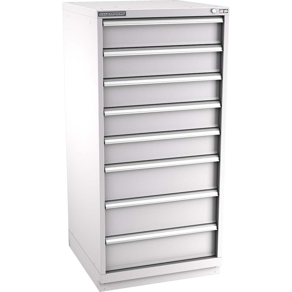 Champion Tool Storage - Modular Storage Cabinets; Type: Eye-Level Standard Width Drawer Cabinet ; Number of Drawers: 8.000 ; Height (Inch): 59-1/2 ; Width (Inch): 28-1/4 ; Depth (Inch): 28-1/2 ; Color: Light Gray - Exact Industrial Supply