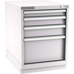 Champion Tool Storage - Modular Storage Cabinets; Type: Desk-Height Narrow Width Drawer Cabinet ; Number of Drawers: 4.000 ; Height (Inch): 29-7/8 ; Width (Inch): 22-3/16 ; Depth (Inch): 28-1/2 ; Color: Light Gray - Exact Industrial Supply