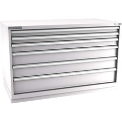 Champion Tool Storage - Modular Storage Cabinets; Type: Bench-Height Double Width Drawer Cabinet ; Number of Drawers: 6.000 ; Height (Inch): 35-7/8 ; Width (Inch): 56-1/2 ; Depth (Inch): 28-1/2 ; Color: Light Gray - Exact Industrial Supply