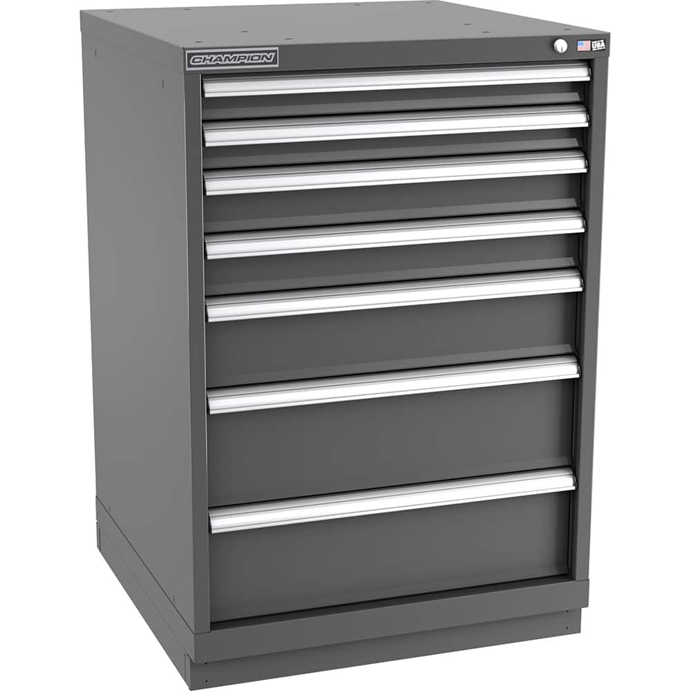 Champion Tool Storage - Modular Storage Cabinets; Type: Counter-Height Standard Width Drawer Cabinet ; Number of Drawers: 7.000 ; Height (Inch): 41-3/4 ; Width (Inch): 28-1/4 ; Depth (Inch): 28-1/2 ; Color: Dark Gray - Exact Industrial Supply