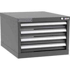 Champion Tool Storage - Modular Storage Cabinets; Type: Under-Desk Narrow Width Drawer Cabinet ; Number of Drawers: 4.000 ; Height (Inch): 15-3/4 ; Width (Inch): 22-3/16 ; Depth (Inch): 28-1/2 ; Color: Dark Gray - Exact Industrial Supply