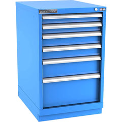 Champion Tool Storage - Modular Storage Cabinets; Type: Bench-Height Narrow Width Drawer Cabinet ; Number of Drawers: 6.000 ; Height (Inch): 35-7/8 ; Width (Inch): 22-3/16 ; Depth (Inch): 28-1/2 ; Color: Bright Blue - Exact Industrial Supply