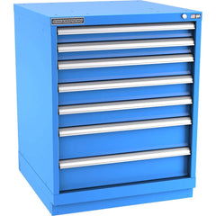 Champion Tool Storage - Modular Storage Cabinets; Type: Bench-Height Standard Width Drawer Cabinet ; Number of Drawers: 7.000 ; Height (Inch): 35-7/8 ; Width (Inch): 28-1/4 ; Depth (Inch): 28-1/2 ; Color: Bright Blue - Exact Industrial Supply