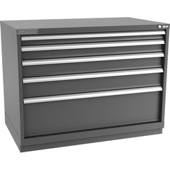 Champion Tool Storage - Modular Storage Cabinets; Type: Bench-Height Extra Width Drawer Cabinet ; Number of Drawers: 5.000 ; Height (Inch): 35-7/8 ; Width (Inch): 47 ; Depth (Inch): 28-1/2 ; Color: Dark Gray - Exact Industrial Supply