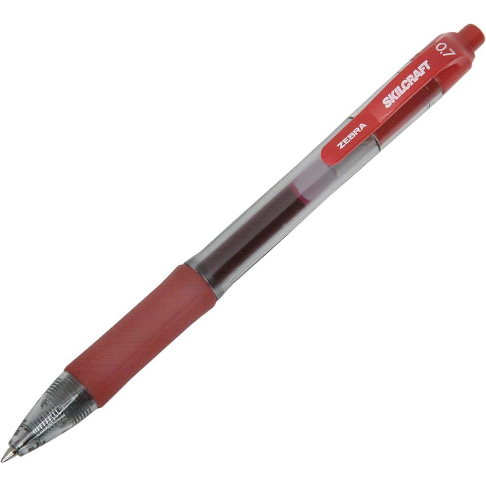 Ability One - Pens & Pencils; Type: Retractable Pen ; Color: Red ; Tip Type: Medium - Exact Industrial Supply