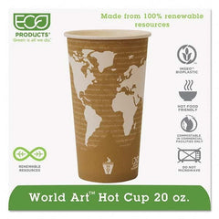 ECO PRODUCTS - World Art Renewable Compostable Hot Cups, 20 oz, 50/PK, 20 PK/CT - Americas Tooling