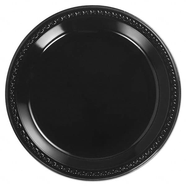 Chinet - Heavyweight Plastic Plates, 10-1/4", Black, Round - Americas Tooling