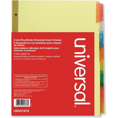 UNIVERSAL - Tabs, Indexes & Dividers Indexes & Divider Type: Customizable Size: 8-1/2 x 11 - Americas Tooling