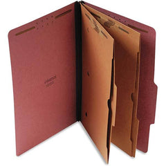 UNIVERSAL - File Folders, Expansion Folders & Hanging Files Folder/File Type: Classification Folders with Tob Tab Fastener Color: Red - Americas Tooling