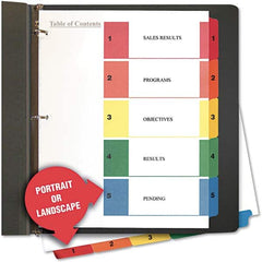 UNIVERSAL - Tabs, Indexes & Dividers Indexes & Divider Type: Preprinted Numeric Size: 8-1/2 x 11 - Americas Tooling