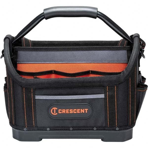 Crescent - 25 Pocket, Polyester, Black/Orange Open Top Tool Bag - Americas Tooling