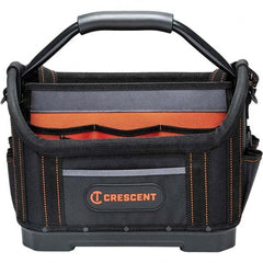 Crescent - 25 Pocket, Polyester, Black/Orange Open Top Tool Bag - Americas Tooling