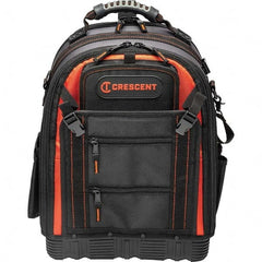 Crescent - 38 Pocket, Polyester, Black/Orange Backpack Tool Bag - Americas Tooling