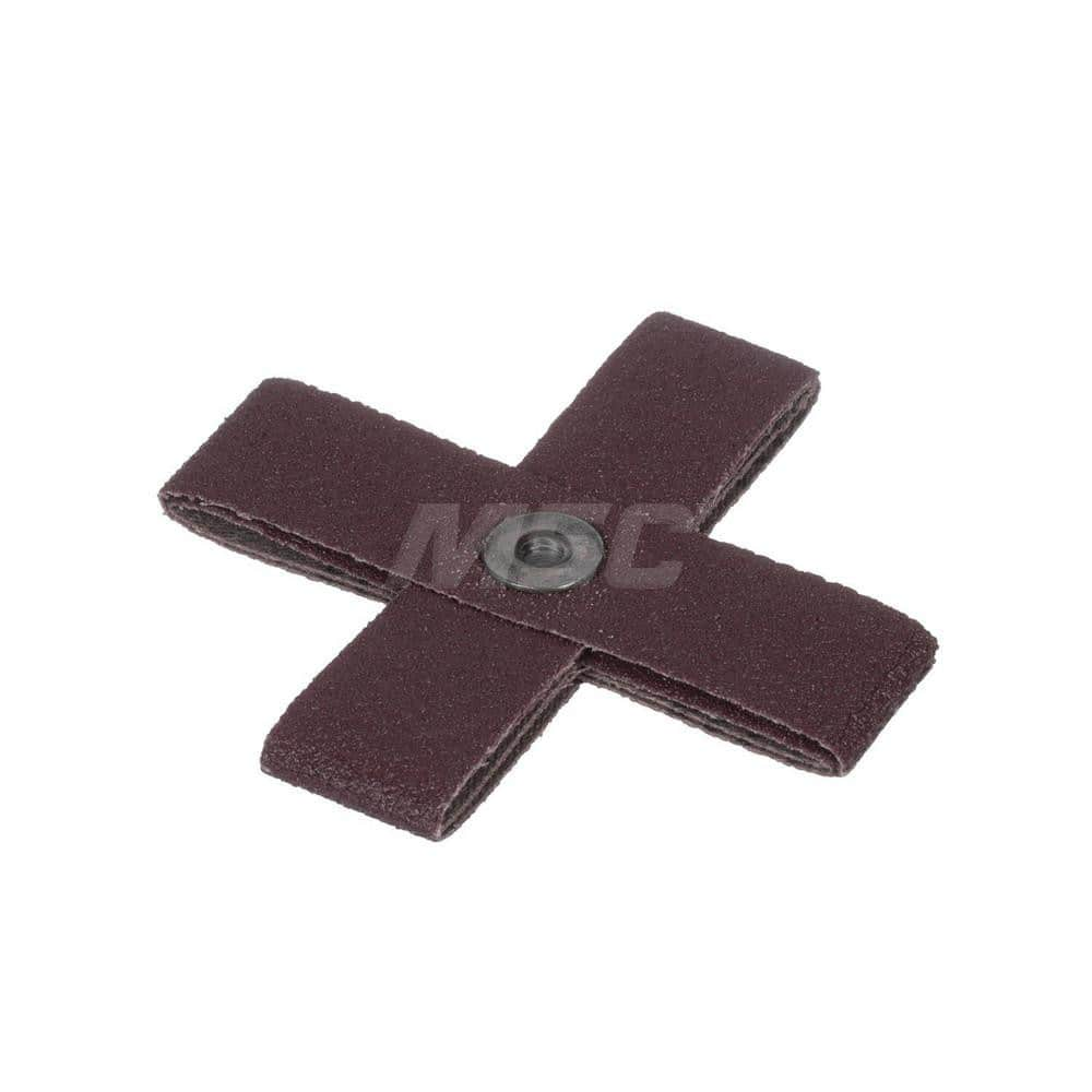 Cross & Square Pads; Pad Type: Cross; Abrasive Material: Aluminum Oxide; Grit: 80; Pad Thickness (Inch): 0.5; Eyelet Size: 8-32; Backing Material: Cloth; Backing Weight: X; Grit (FEPA): 80