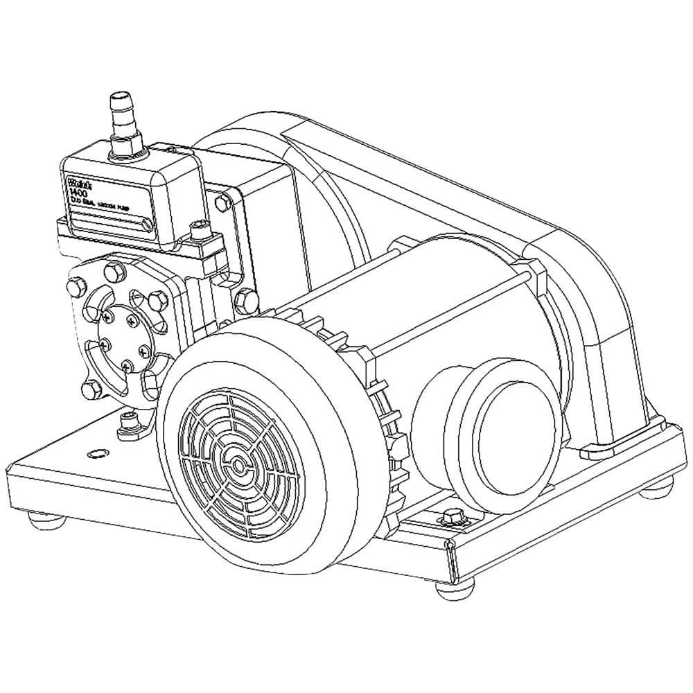 Welch - Rotary Vane-Type Vacuum Pumps; Horsepower: 0.33 ; Voltage: 115/230V ; Cubic Feet per Minute: 0.90 ; Length (Decimal Inch): 17.8000 ; Width (Decimal Inch): 9.0000 ; Height (Inch): 12.56 - Exact Industrial Supply