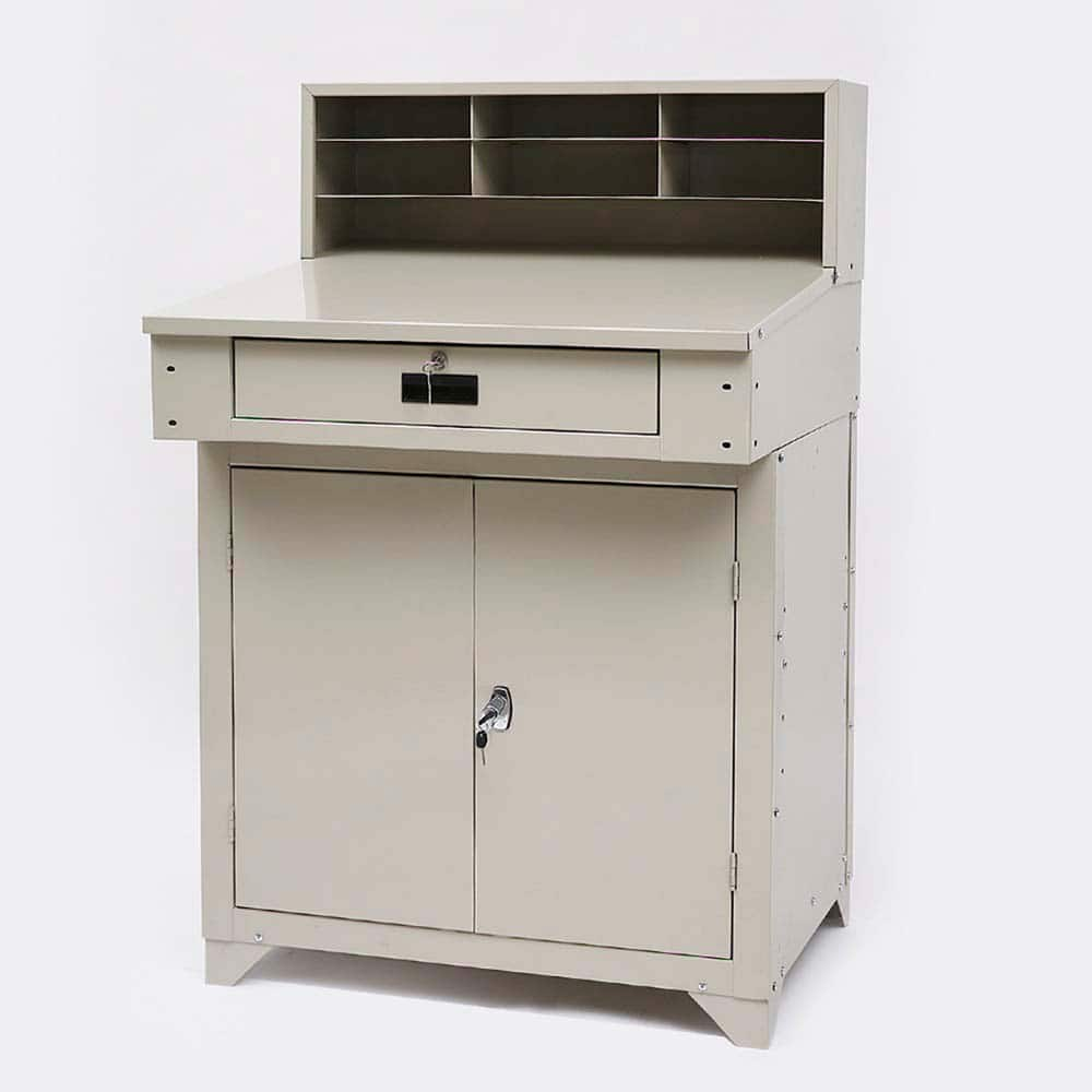 Value Collection - Stationary Shop Desks Type: Shop Desk - Closed Width (Inch): 34-1/2 - Americas Tooling