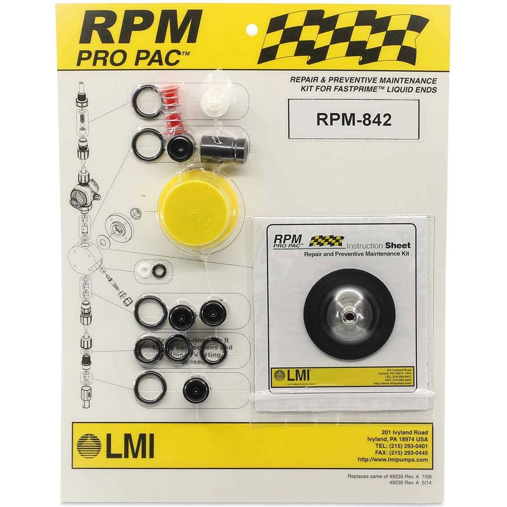 LMI - Metering Pump Accessories Type: Liquid End Preventative Maintenance Kit For Use With: LMI FASTPRIME Liquid Ends: 832xx,838xx,930Nx,930Sx,938Nx,938Sx - Americas Tooling