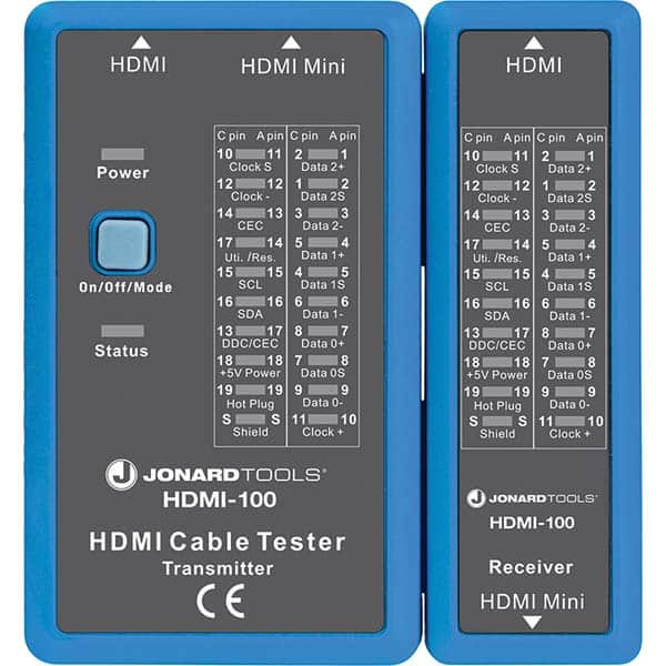 Jonard Tools - Cable Testers Cable Type: HDMI; Mini HDMI Display Type: No Screen - Americas Tooling